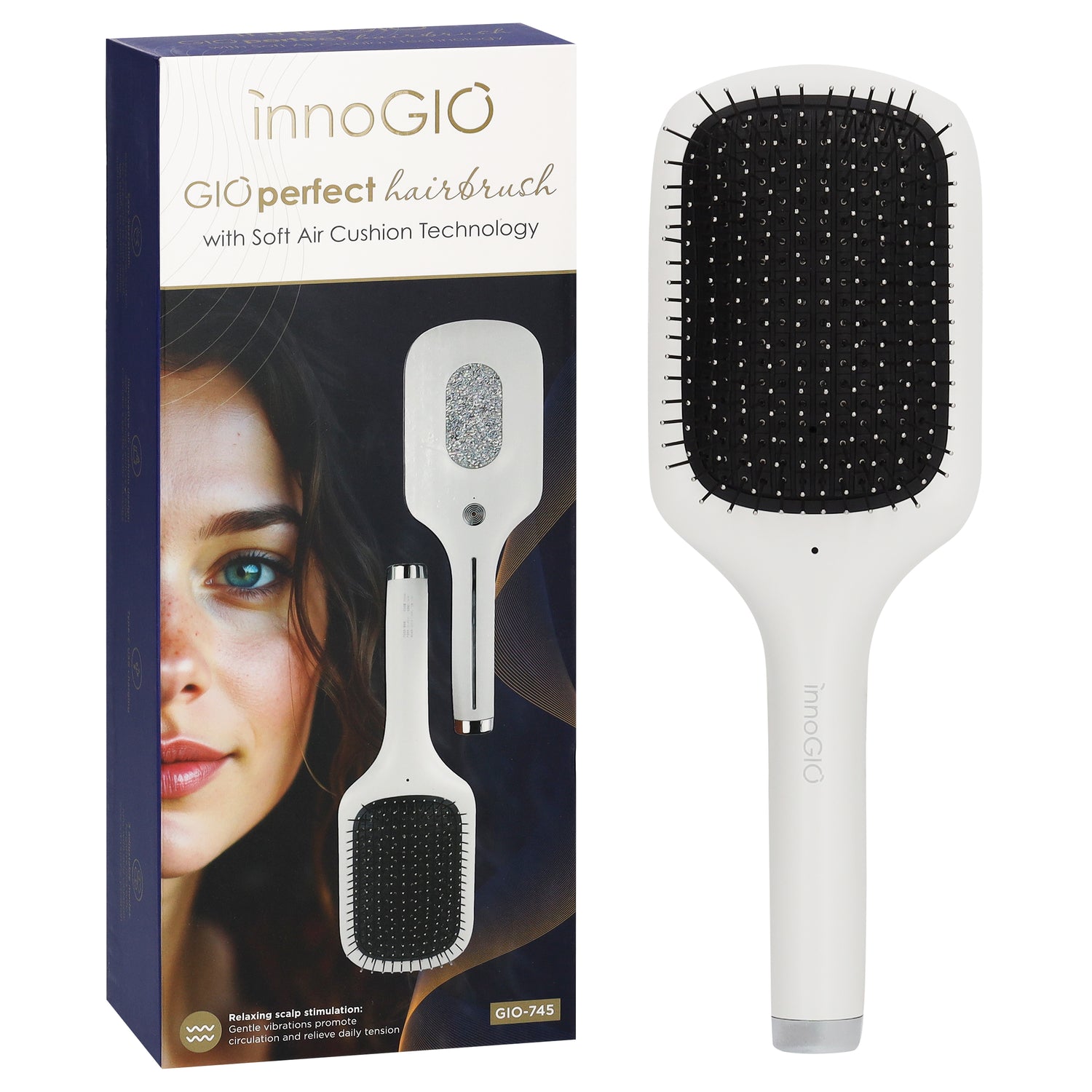 GIOperfect hairbrush with Soft Air Cushion Technology