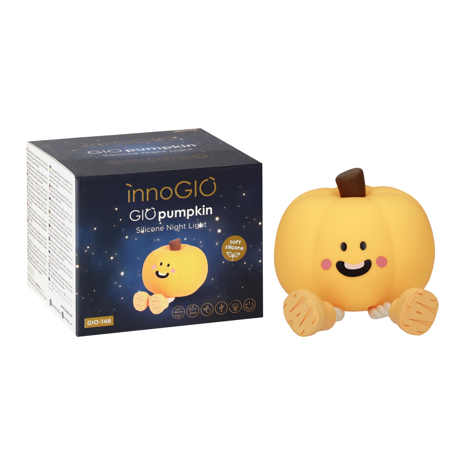 Silicone LED night light GIOpumpkin GIO-146