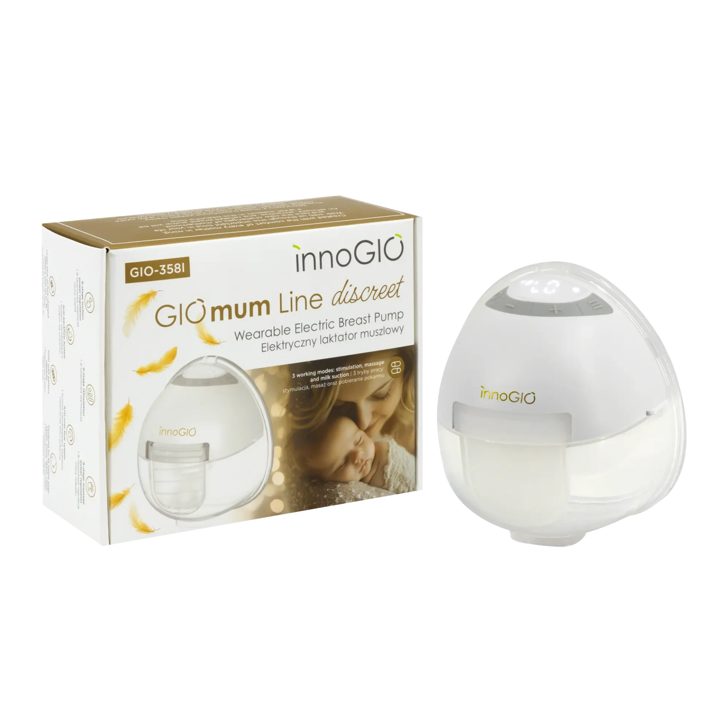 GIOmum Line discreet shell electric breast pump GIO-358I